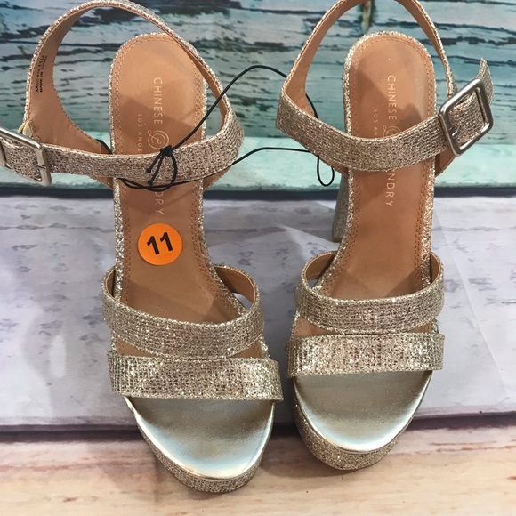 Chinese Laundry Gold Glitter Heels, “NEW” size 11 - Picture 7 of 7